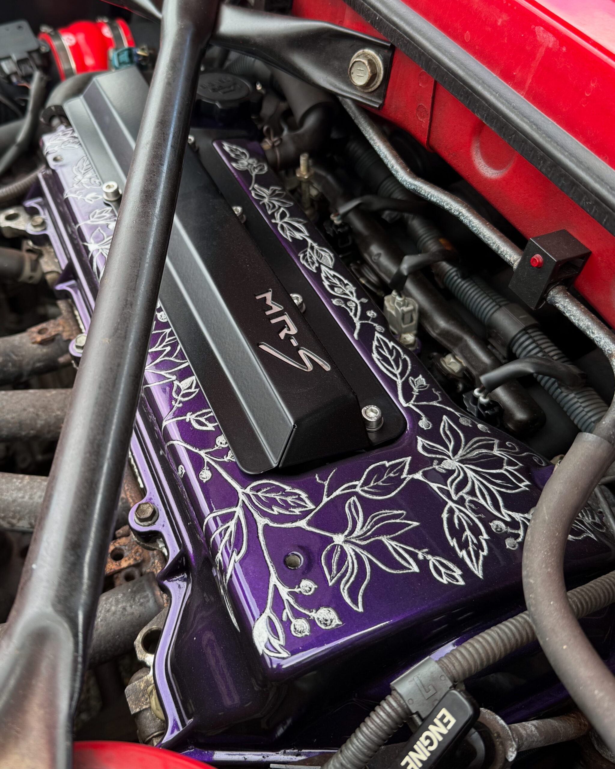 MR2 1zz rocker cover custom engraved floral art purple jdm
Engraving floral art onto a Toyota MR2 rocker cover, custom design, luxury art, modified cars, builtnotbought JODEX Engravings Jodex Legends Adam