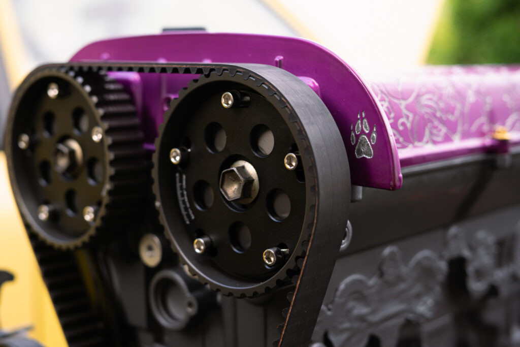 summercoatfox JODEX Legends Skye G13B Suzuki Swift Alto Engine Swap with engraved jdm cherryblossom and fox art twin cam