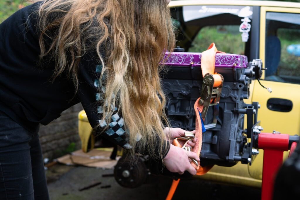 summercoatfox JODEX Legends Skye G13B Suzuki Swift Alto Engine Swap with engraved jdm cherryblossom and fox art twin cam